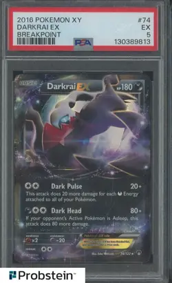 2016 Pokemon XY Breakpoint #74 Darkrai Ex PSA 5 EX - Image 1
