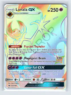 Lunala GX #153/149 Sun & Moon Base Set NM/Near Mint Pokemon 2017 - Image 1