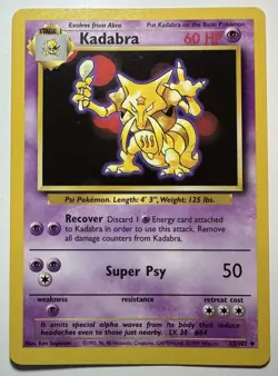 Kadabra - 32/102 - Uncommon - Pokemon TCG Unlimited Base Set WOTC 1999 LP - Image 1