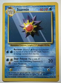 Starmie - 64/102 - Common - Pokemon TCG Unlimited Base Set WOTC 1999 LP - Image 1