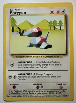 Porygon - 39/102 - Uncommon - Pokemon TCG Unlimited Base Set WOTC 1999 LP - Image 1
