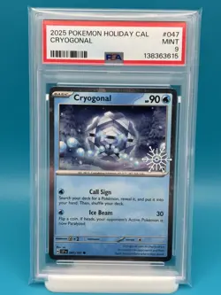 PSA 9 - 2025 POKEMON HOLIDAY CALENDAR 047 CRYOGONAL - Image 1