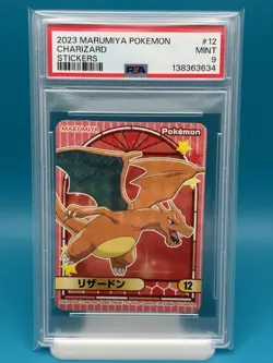 PSA 9 - 2023 MARUMIYA POKEMON STICKERS 12 CHARIZARD - Image 1