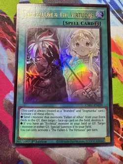 The Fallen & The Virtuous CH01-EN019 Ultra Rare 1st Ed NM Yugioh - Image 1