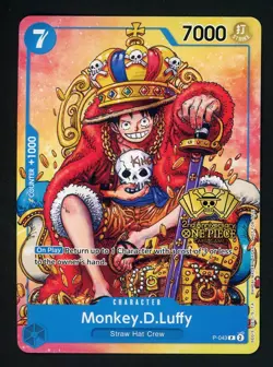 Monkey.D.Luffy (2nd Anniversary Stamped) P-043 One Piece Promo Non Foil - Image 1