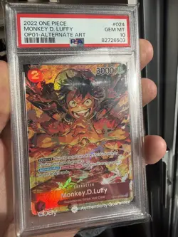 One Piece CCG Monkey.D.Luffy Alternate Art OP01-024 PSA 10 Gem Mint 🔥📈 - Image 3