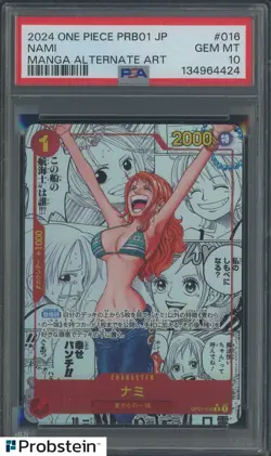 2024 One Piece PRB01 Japanese Manga Alternate Art #016 Nami PSA 10 GEM MINT - Image 1