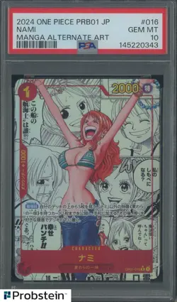 2024 One Piece PRB01 Japanese Manga #016 Nami PSA 10 GEM MINT - Image 1