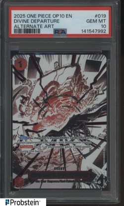 2025 One Piece OP10 EN Alternate Art #019 Divine Departure PSA 10 GEM MINT - Image 1