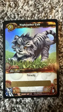 World of Warcraft TCG Nightsaber Cub Unused Loot Card (Pet) - Image 1