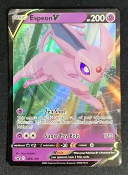 Espeon V SWSH201 Black Star Promo Ultra Rare Holo Pokemon TCG Card NM - Image 1
