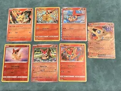 Pokemon TCG Victini Card Lot of 7 Holo Cards Ex Card Included - Image 1