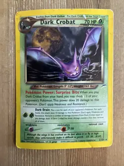 Dark Crobat 2/105 Neo Destiny RARE HOLO! Pokemon Card TCG WOTC English 2000 DMG - Image 1