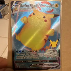 Pokemon TCG Surfing Pikachu VMAX Celebrations Card 009/025 NM Condition - Image 1