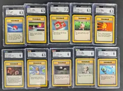 Lot (10) 1999 Pokemon Assorted CGC Graded Trainer Cards w/ Super Potion Switch - Image 1
