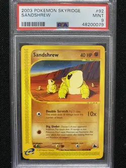 2003 Pokemon Skyridge Sandshrew 92/144 PSA 9 Mint - Image 1