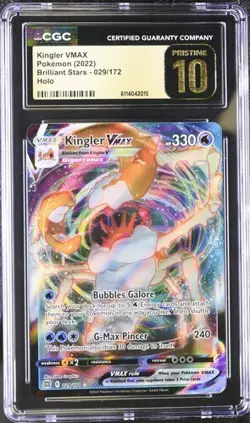 Pokemon Kingler VMAX (2022) Brilliant Stars 029/172 Holo CGC PRISTINE 10 - Image 1