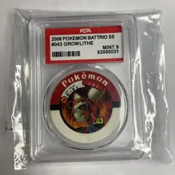 PSA 9 2008 Pokemon Battrio #043 Growlithe Mint Total POP 2 Japanese Rare - Image 1