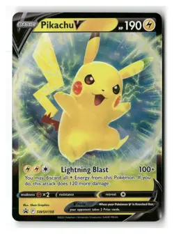 Pikachu V SWSH198 Promo SWSH Black Star Pokemon Near Mint - Image 1