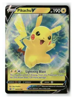 Pikachu V SWSH198 Promo SWSH Black Star Pokemon Near Mint - Image 1