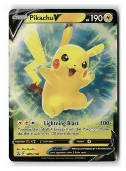 Pikachu V SWSH198 Promo SWSH Black Star Pokemon Near Mint - Image 1