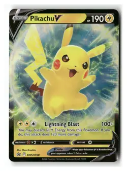Pikachu V SWSH198 Promo SWSH Black Star Pokemon Near Mint - Image 1