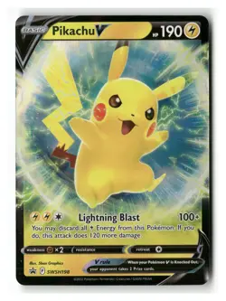Pikachu V SWSH198 Promo SWSH Black Star Pokemon Near Mint - Image 1