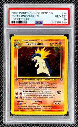 2000 POKEMON NEO GENESIS 1ST ED #18 TYPHLOSION-HOLO PSA 10 - Image 1