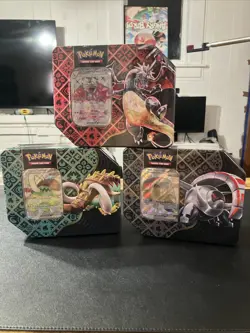 Pokemon TCG Scarlet&Violet Paldean Fates Collector Tin Set (3 Of Them) (Sealed) - Image 1