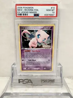 2006 POKEMON EX LEGEND MAKER #10 MEW-REVERSE FOIL PSA 10- US Seller - Image 1