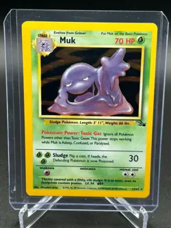 Pokemon TCG Muk Fossil 13/62 Holo Unlimited Holo Rare NM/LP - Image 1