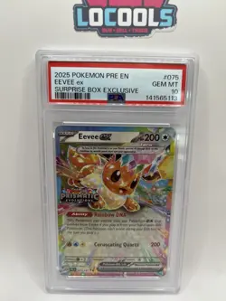 2025 POKEMON PRE EN-PRISMATIC EVOLUTIONS SURPRISE BOX EXCLUSIVE EEVEE EX PSA 10 - Image 1