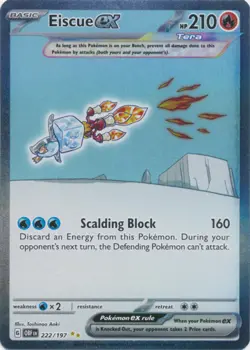 1x Eiscue ex - 222/197 - Special Illustration Rare NM-Mint Pokemon SV03 - Obsidi - Image 1