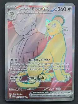 Team Rocket's Persian ex 219/182 Ultra Rare Destined Rivals Pokemon TCG - Image 1