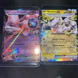 Pokemon Destined Rivals & Paradox Rift, Mewtwo EX, Holo Rare, NM/M - Image 1