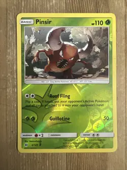 Pokemon TCG Pinsir Sun & Moon Base Set 6/149 Reverse Holo Uncommon LP - Image 1