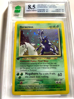 2000 Pokemon Neo Genesis "Heracross" 6/111 Holo MNT 8.5 MNT WOTC 1st-Ed - Image 3
