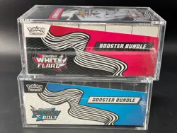 2x Pokemon SV10.5 Black Bolt White Flare Sealed Booster Bundle Display W/Acrylic - Image 4