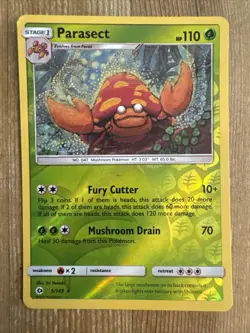 Pokemon TCG Parasect Sun & Moon Base Set 5/149 Reverse Holo Rare LP - Image 1