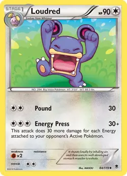 Loudred 84/119 XY - Phantom Forces Regular LP-Lightly Played Pokemon TCG - Image 1