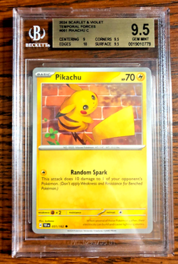 Pikachu Regular Common #051 - BGS GEM MINT 9.5 - Temporal Forces - Pokemon TCG - Image 1