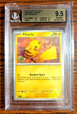 Pikachu Regular Common #051 - BGS GEM MINT 9.5 - Temporal Forces - Pokemon TCG - Image 4