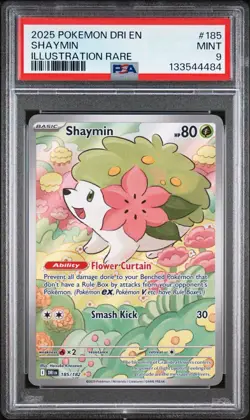 2025 Pokemon DRI EN Shaymin Illustration Rare # 185 PSA 9 - Image 1