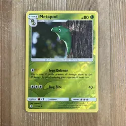 Pokemon TCG Metapod Sun & Moon Base Set 2/149 Reverse Holo Uncommon VLP - Image 1