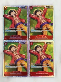 4x Monkey D Luffy ST21-014 SR Starter Deck EX: Gear 5 Foil One Piece TCG NM B - Image 1
