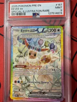 Pokemon TCG Prismatic Evolutions Eevee EX Card SIR 167/131 PSA 9 Mint - Image 1