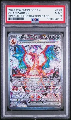 PSA 9 Charizard EX 223/197 SIR Obsidian Flames Pokemon Card🔥SHIPS ASAP - Image 1