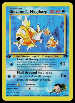 Pokemon Card - Giovanni's Magikarp Gym Challenge 73/132 Common 1st Edition - Image 1