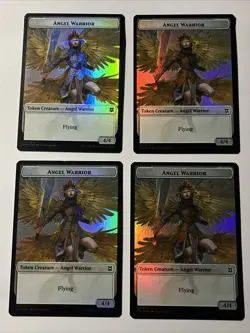 4 Angel Warrior Token Cards Play Set. Multi Set Token Creature 001/012 - Image 1