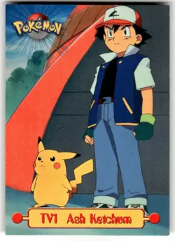 Ash Ketchum #TV1 Topps Black Logo TV Animation Edition Series 1 Pokemon (NM) #1 - Image 1